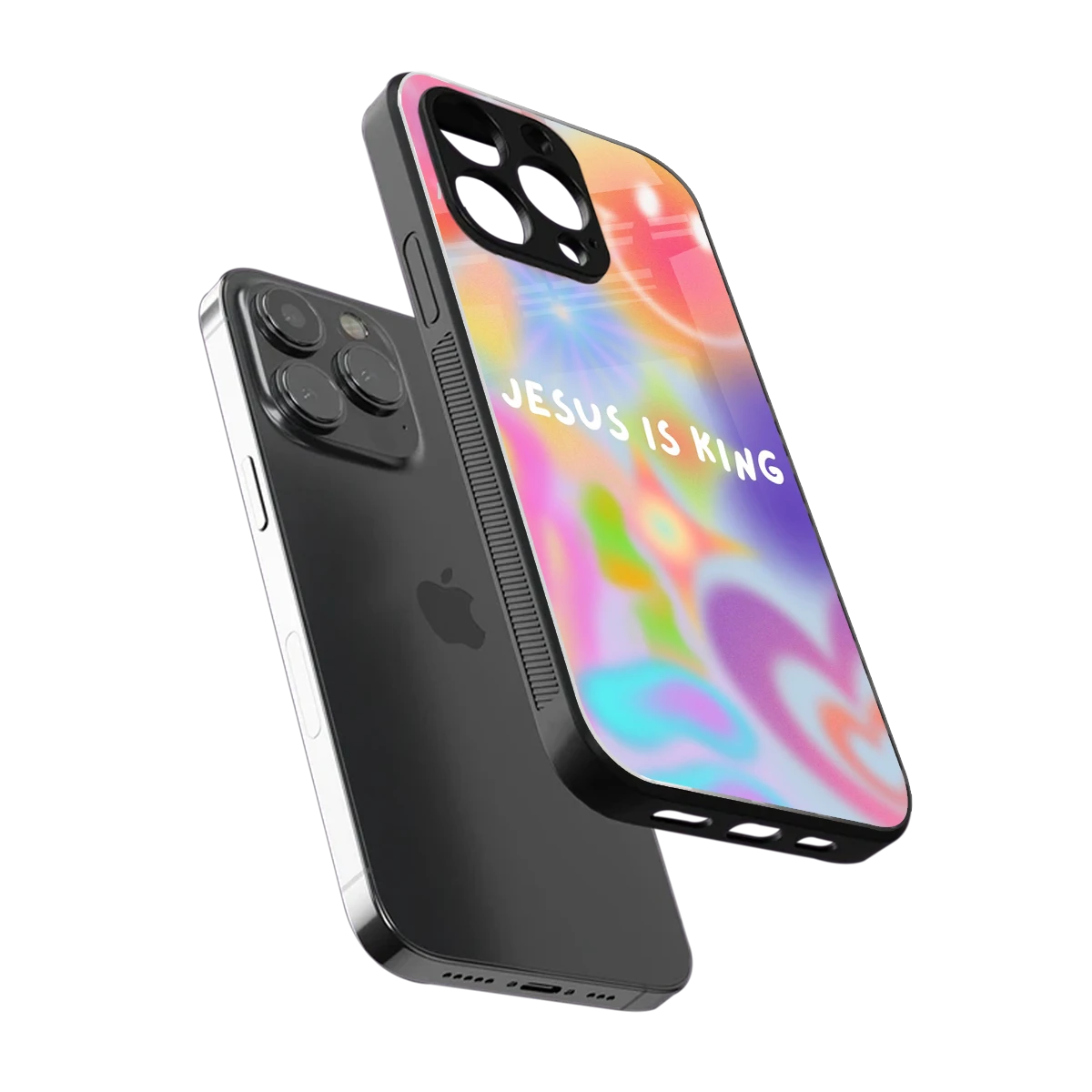 Jesus Is King sleek iphone 15 pro cover with tempered glass back and TPU edges