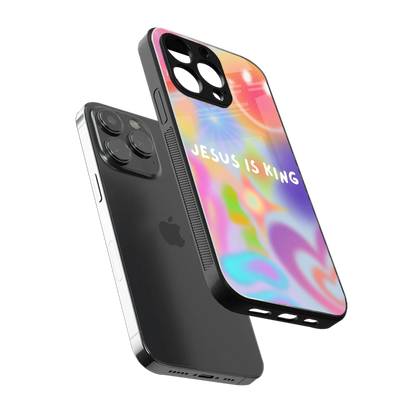Jesus Is King sleek iphone 15 pro cover with tempered glass back and TPU edges