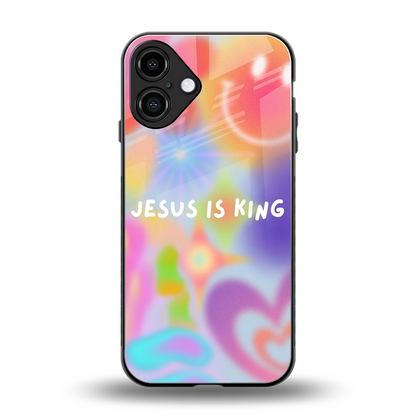 Jesus Is King back phone cover | glass case for iphone 16 plus
