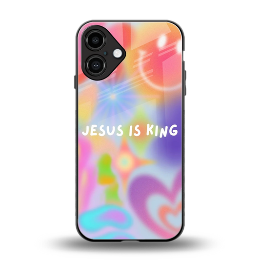 Jesus Is King back phone cover | glass case for iphone 16 plus