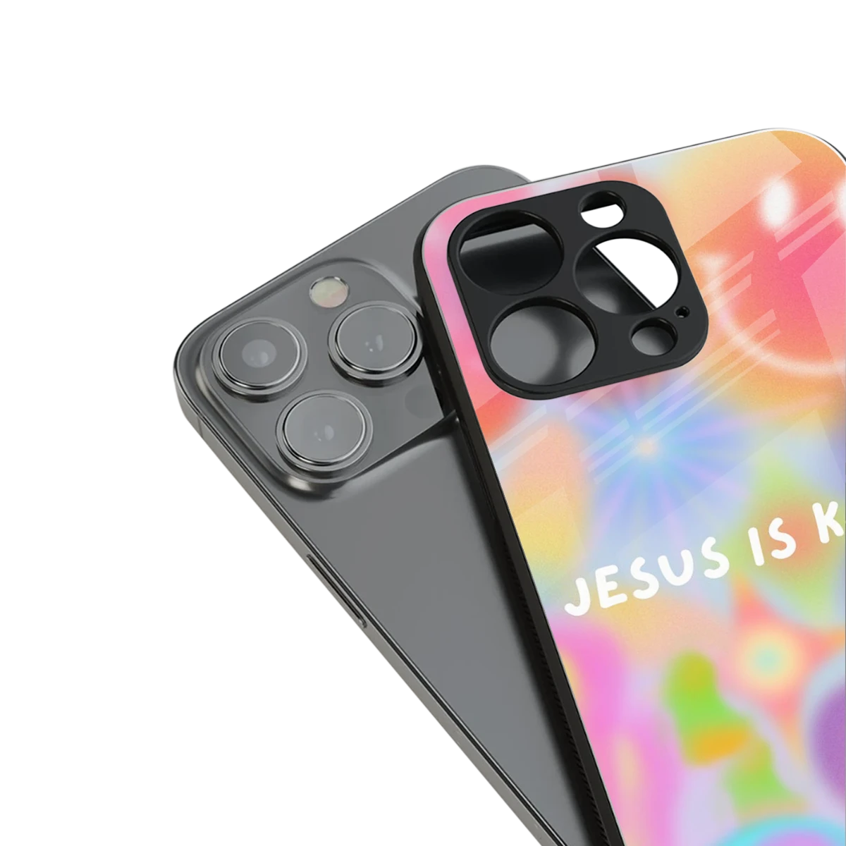 Jesus Is King stylish phone case for iphone 15 | glossy glass and slim fit