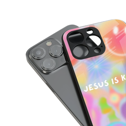 Jesus Is King stylish phone case for iphone 15 pro | glossy glass and slim fit
