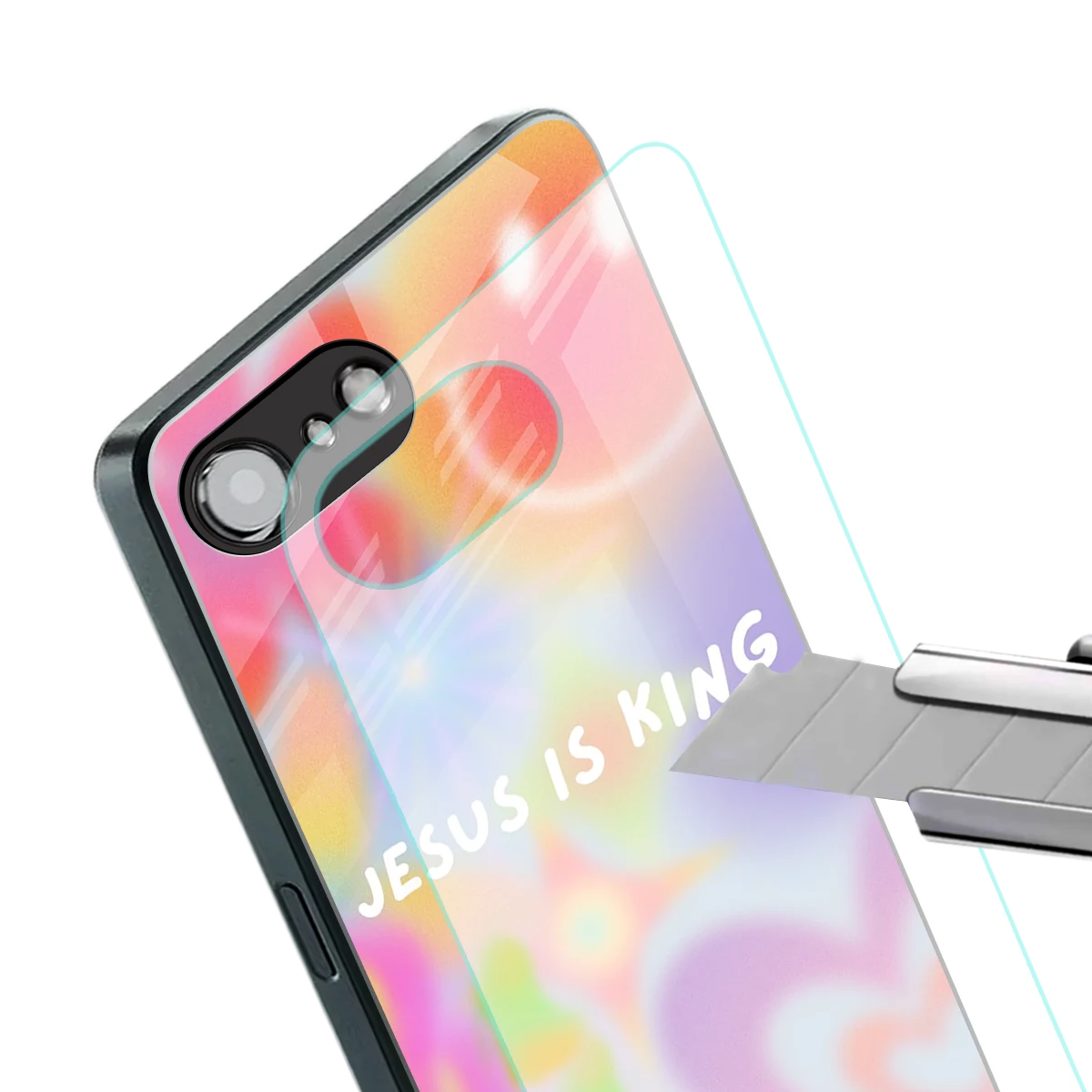 Jesus Is King stylish phone case for iphone 16e | glossy glass and slim fit