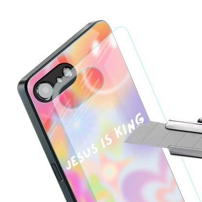 Jesus Is King stylish phone case for iphone 16e | glossy glass and slim fit