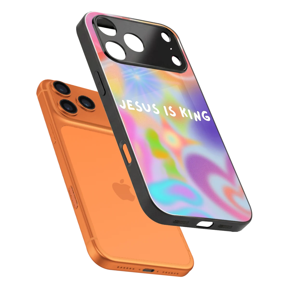 Jesus Is King sleek iphone 17 pro cover with tempered glass back and TPU edges