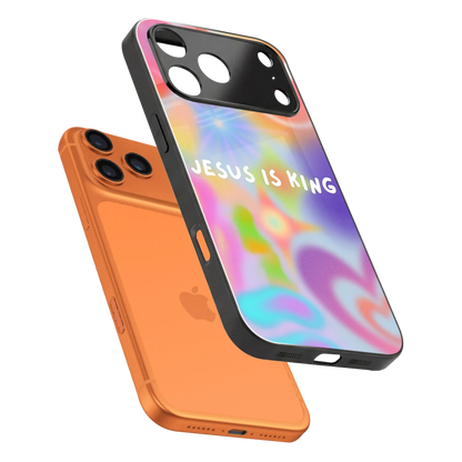 Jesus Is King sleek iphone 17 pro cover with tempered glass back and TPU edges