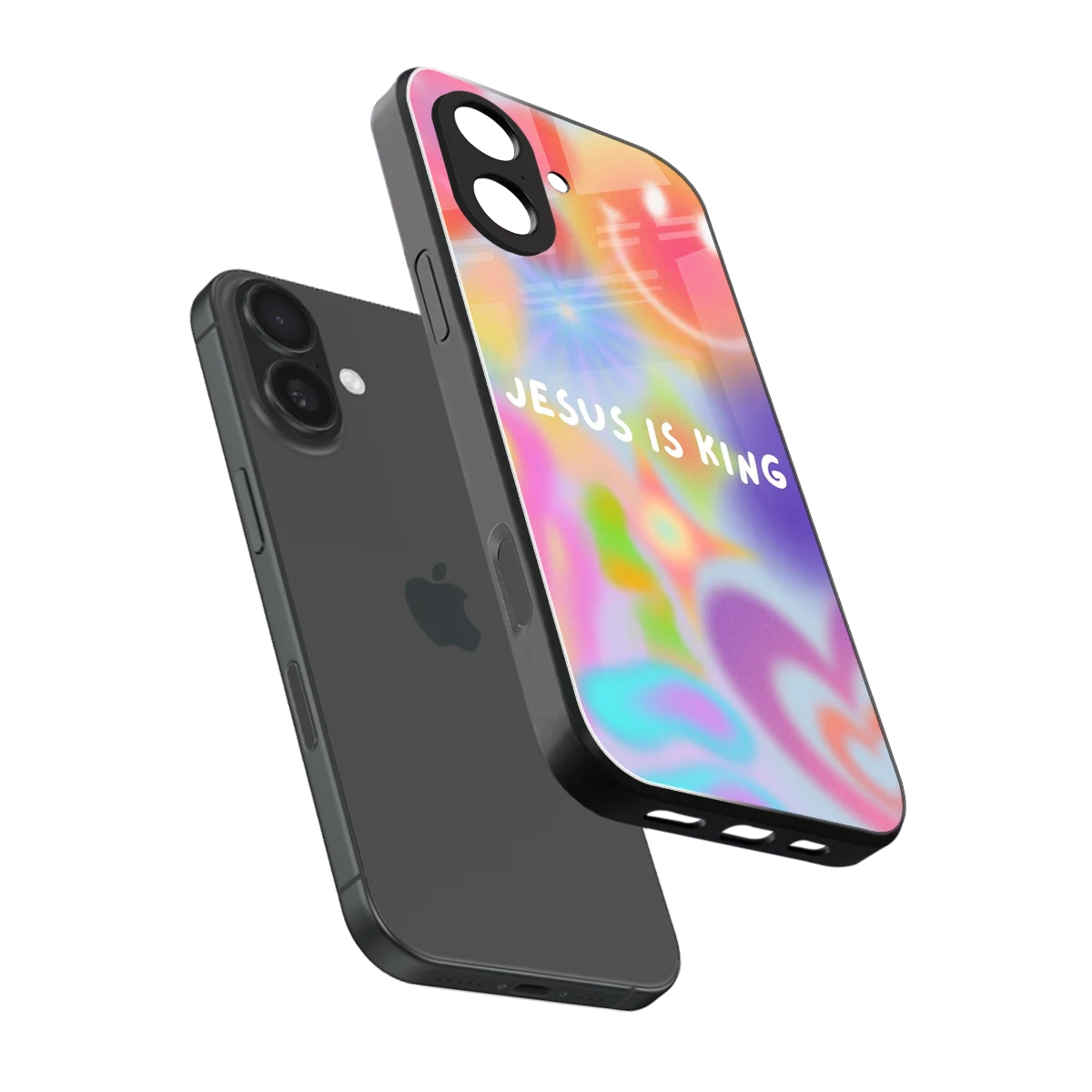 Jesus Is King sleek iphone 17 cover with tempered glass back and TPU edges