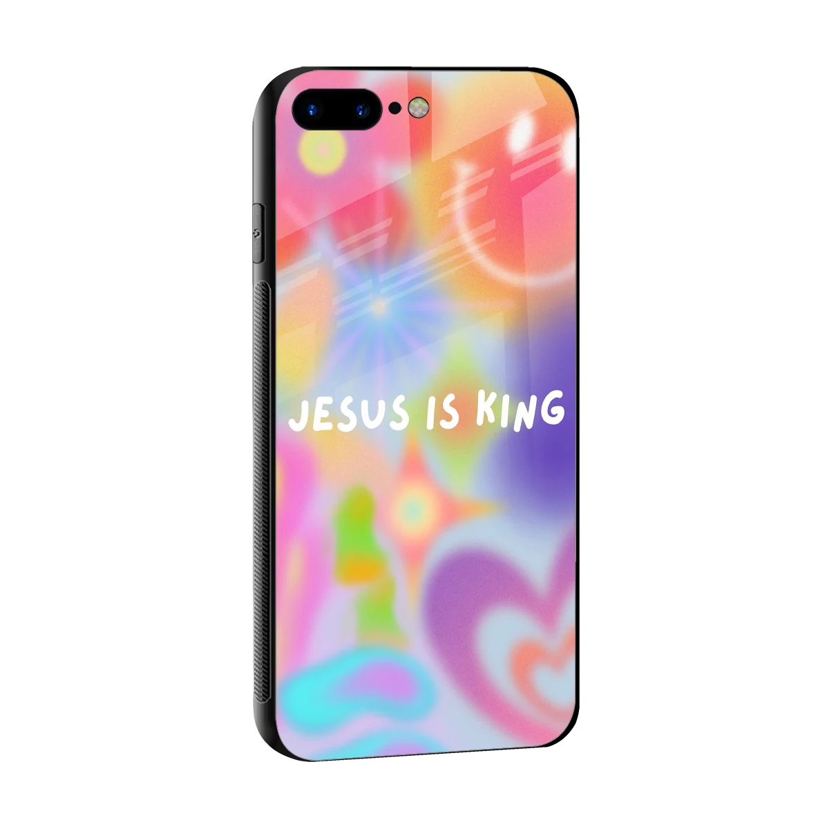Jesus Is King sleek iphone 8 plus cover with tempered glass back and TPU edges