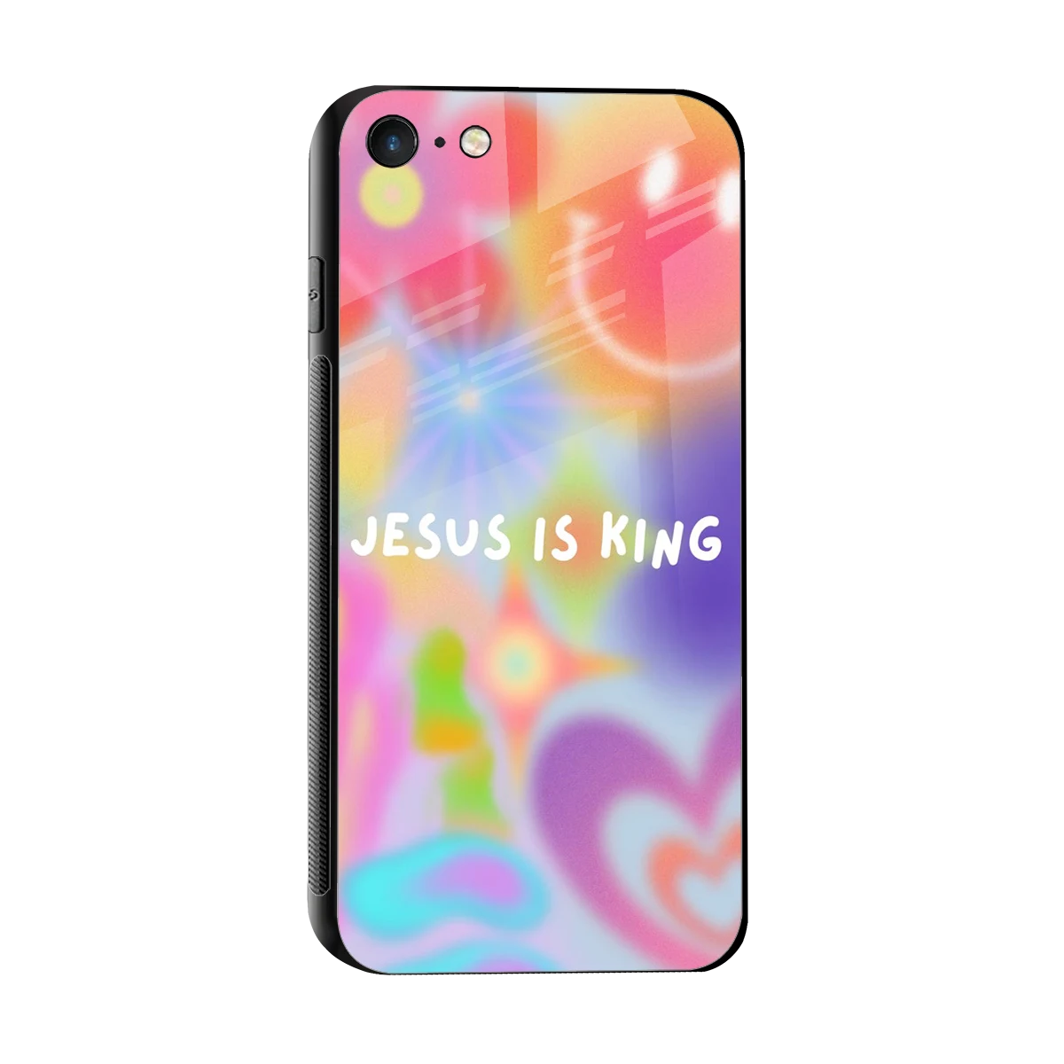 Jesus Is King sleek iphone 7 cover with tempered glass back and TPU edges