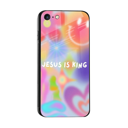 Jesus Is King sleek iphone 7 cover with tempered glass back and TPU edges
