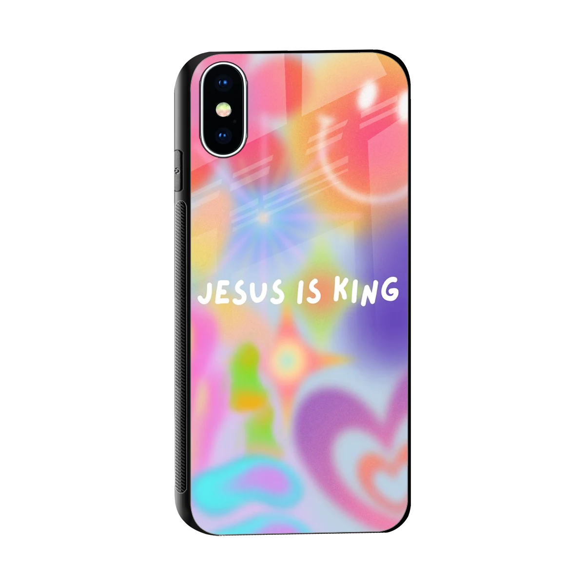 Jesus Is King sleek iphone x cover with tempered glass back and TPU edges