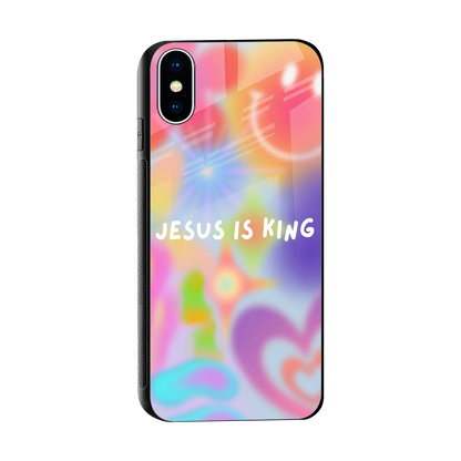 Jesus Is King sleek iphone x cover with tempered glass back and TPU edges