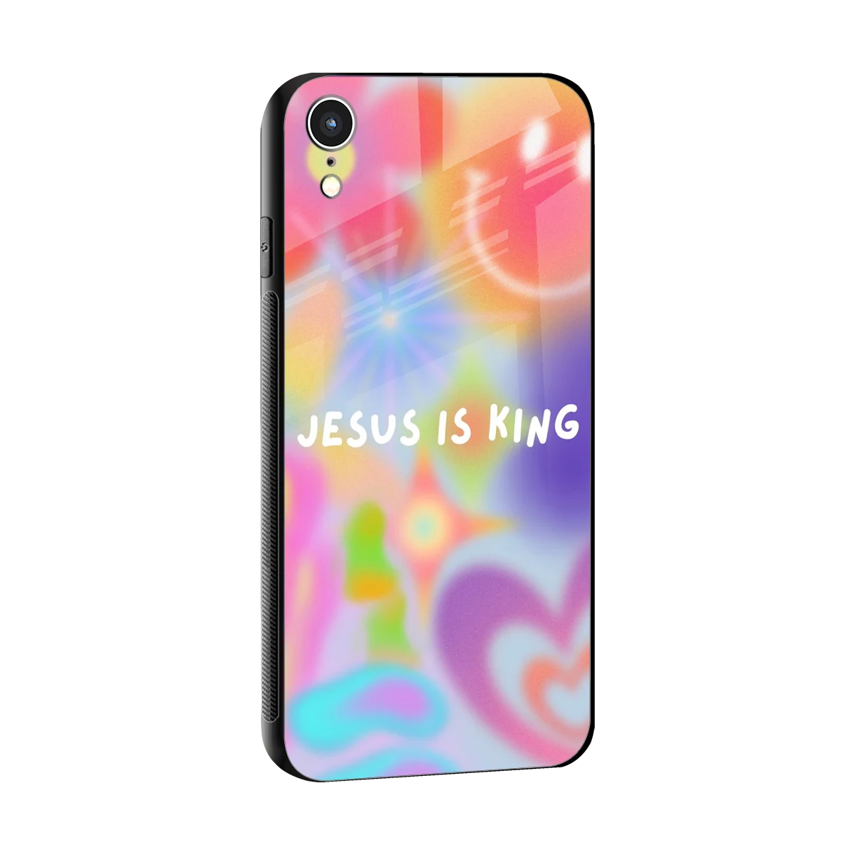 Jesus Is King sleek iphone xr cover with tempered glass back and TPU edges