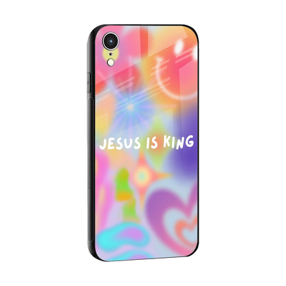 Jesus Is King sleek iphone xr cover with tempered glass back and TPU edges