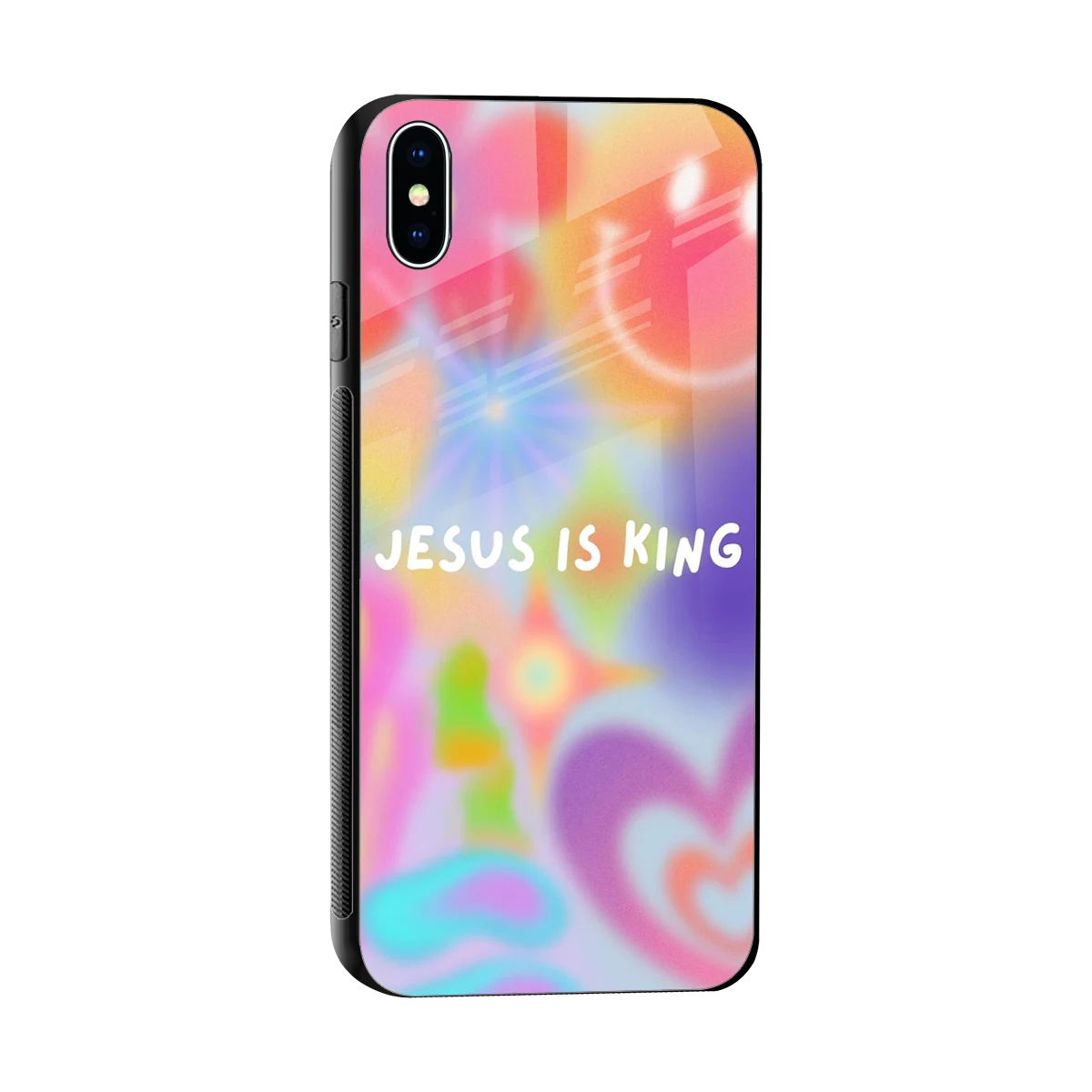 Jesus Is King sleek iphone xs max cover with tempered glass back and TPU edges