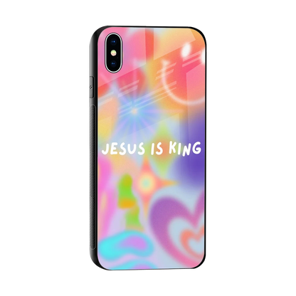 Jesus Is King sleek iphone xs max cover with tempered glass back and TPU edges