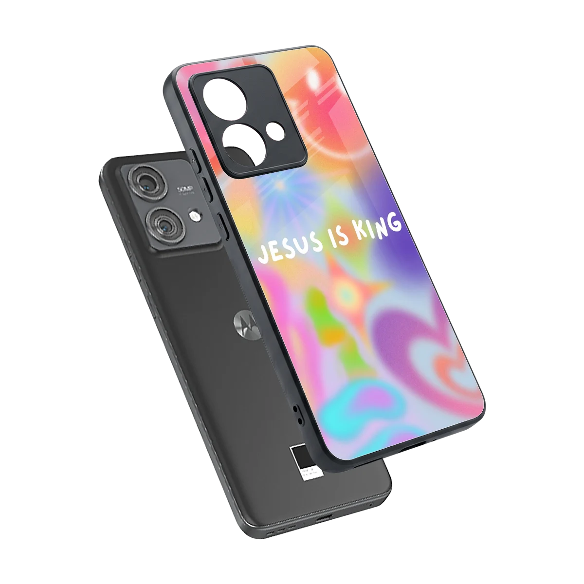 Jesus Is King sleek motorola edge 40 neo 5g cover with tempered glass back and TPU edges