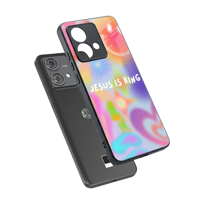 Jesus Is King sleek motorola edge 40 neo 5g cover with tempered glass back and TPU edges