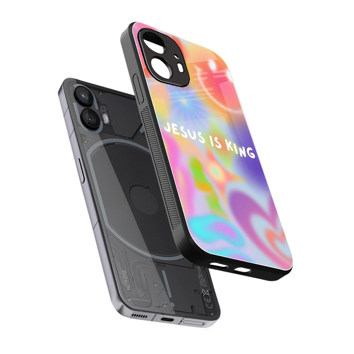 Jesus Is King sleek nothing phone 2 cover with tempered glass back and TPU edges
