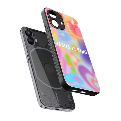 Jesus Is King sleek nothing phone 2 cover with tempered glass back and TPU edges
