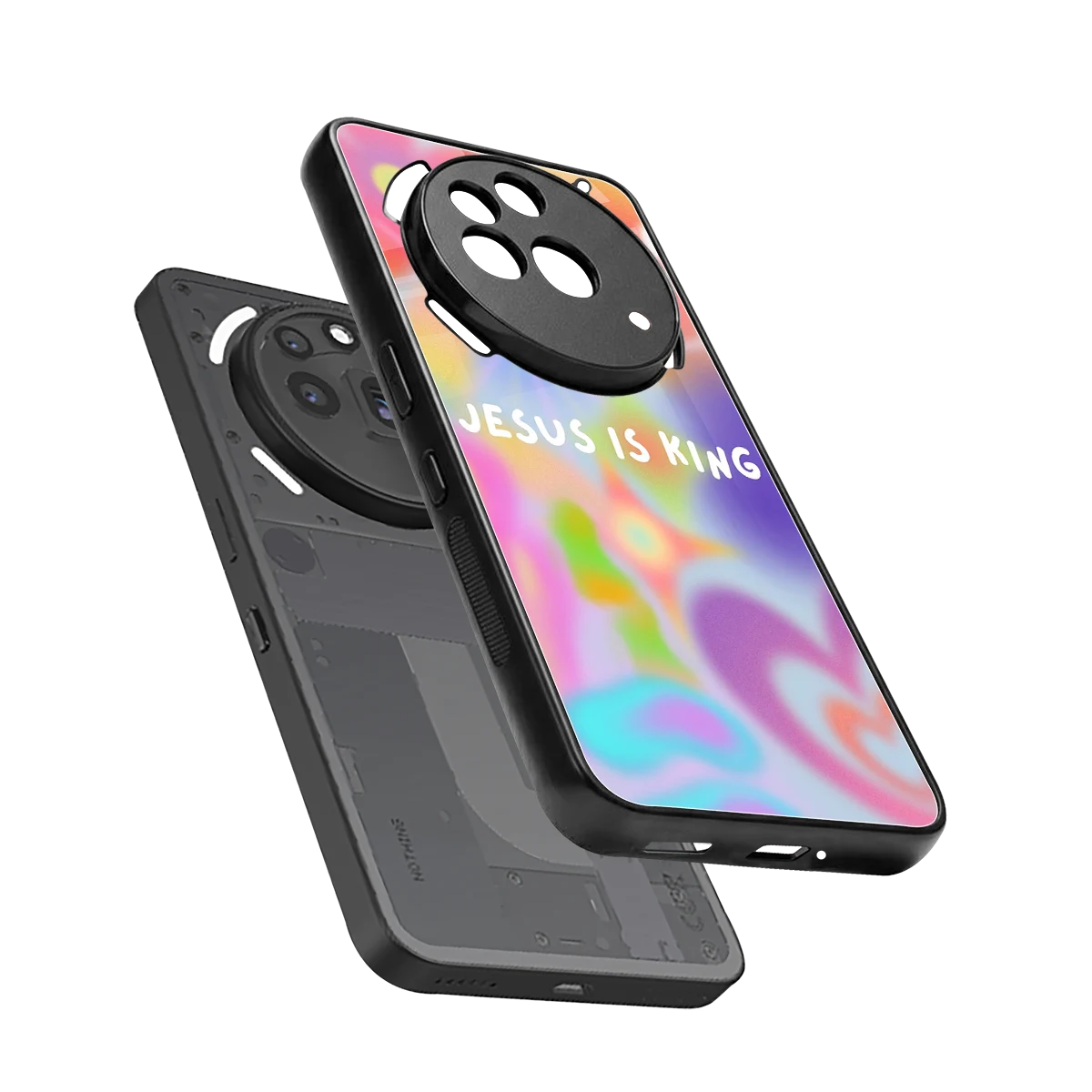 Jesus Is King sleek nothing phone 3a pro cover with tempered glass back and TPU edges
