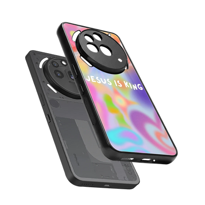 Jesus Is King sleek nothing phone 3a pro cover with tempered glass back and TPU edges