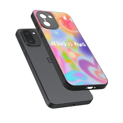 Jesus Is King sleek oneplus 15r cover with tempered glass back and TPU edges