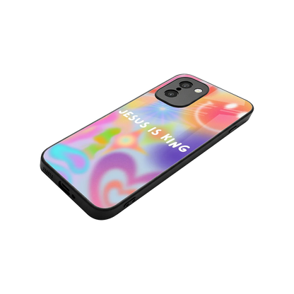 Jesus Is King stylish phone case for oneplus 15r | glossy glass and slim fit