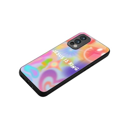 Jesus Is King stylish phone case for oneplus nord 2 | glossy glass and slim fit