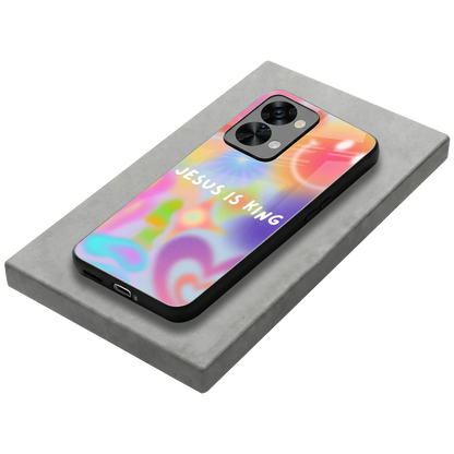 Jesus Is King stylish phone case for oneplus nord 2t | glossy glass and slim fit