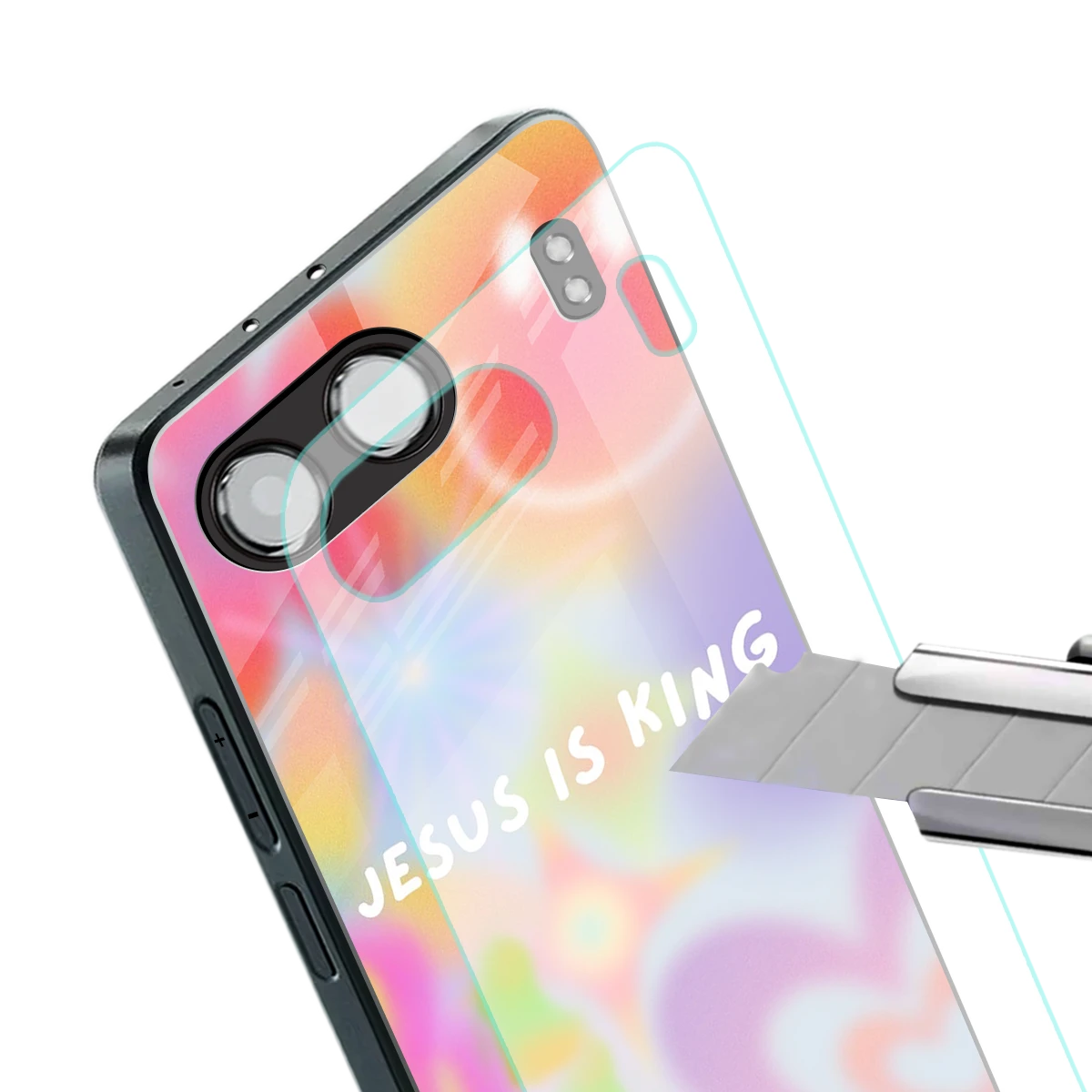 Jesus Is King stylish phone case for oneplus nord 4 | glossy glass and slim fit