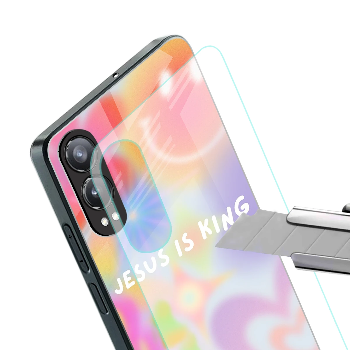 Jesus Is King stylish phone case for oneplus nord ce 4 lite | glossy glass and slim fit