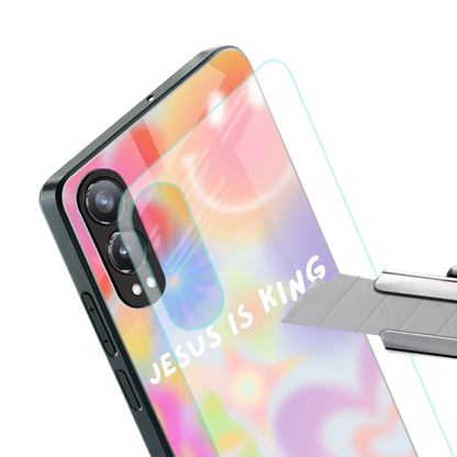 Jesus Is King stylish phone case for oneplus nord ce 4 lite | glossy glass and slim fit