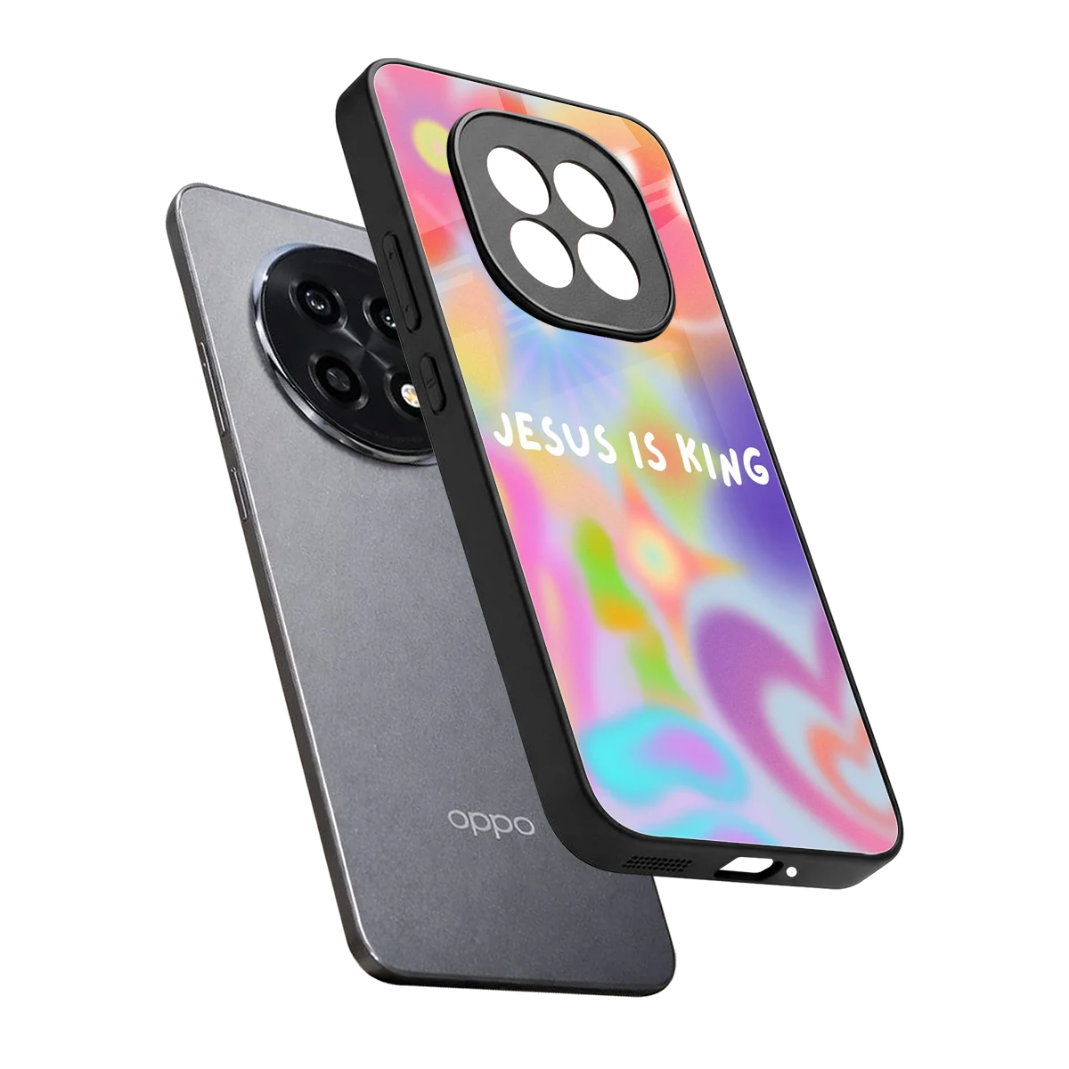 Jesus Is King sleek oppo f29 pro 5g cover with tempered glass back and TPU edges
