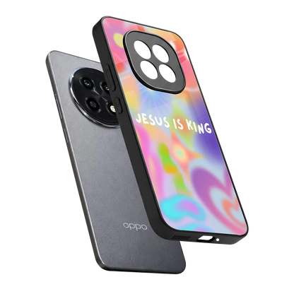 Jesus Is King sleek oppo f29 pro 5g cover with tempered glass back and TPU edges