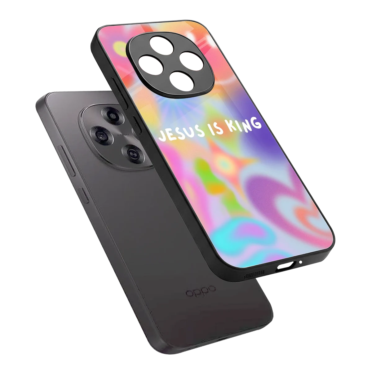 Jesus Is King sleek oppo f31 pro 5g cover with tempered glass back and TPU edges