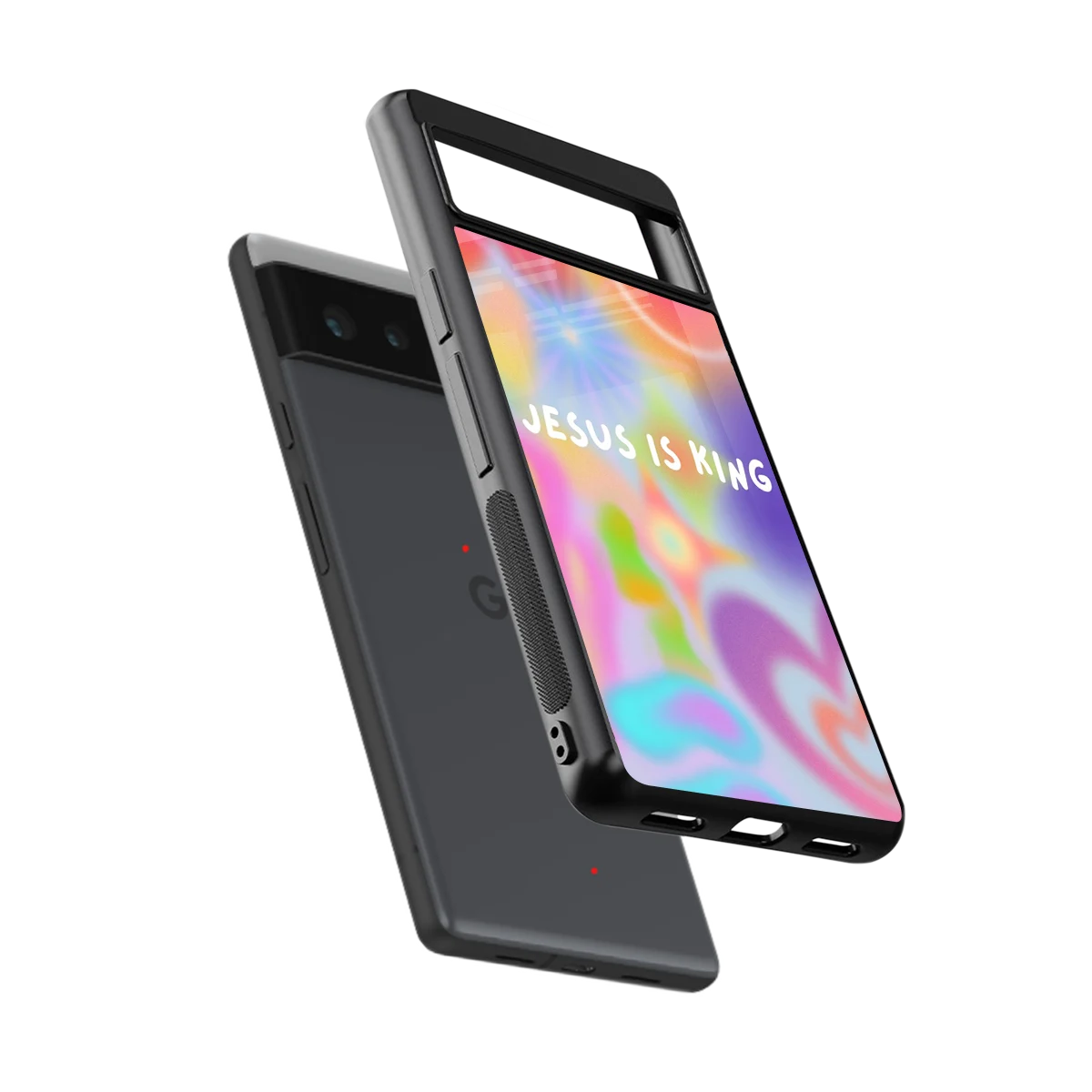 Jesus Is King sleek google pixel 6 cover with tempered glass back and TPU edges