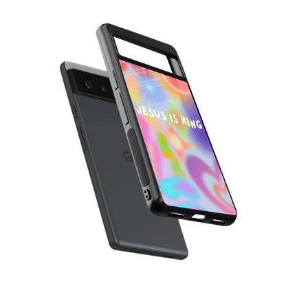 Jesus Is King sleek google pixel 6 cover with tempered glass back and TPU edges