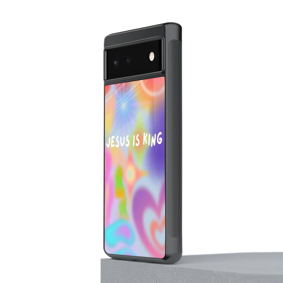 Jesus Is King stylish phone case for google pixel 6a | glossy glass and slim fit