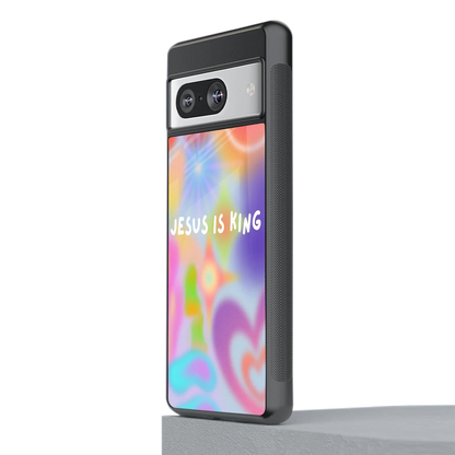 Jesus Is King stylish phone case for google pixel 8 | glossy glass and slim fit