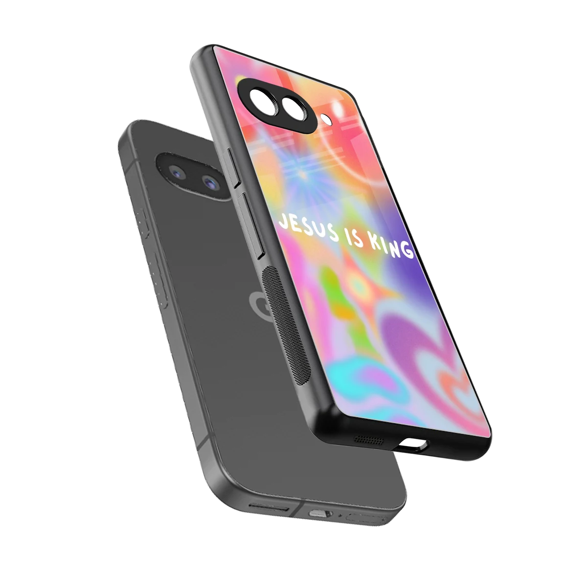 Jesus Is King sleek google pixel 10a cover with tempered glass back and TPU edges