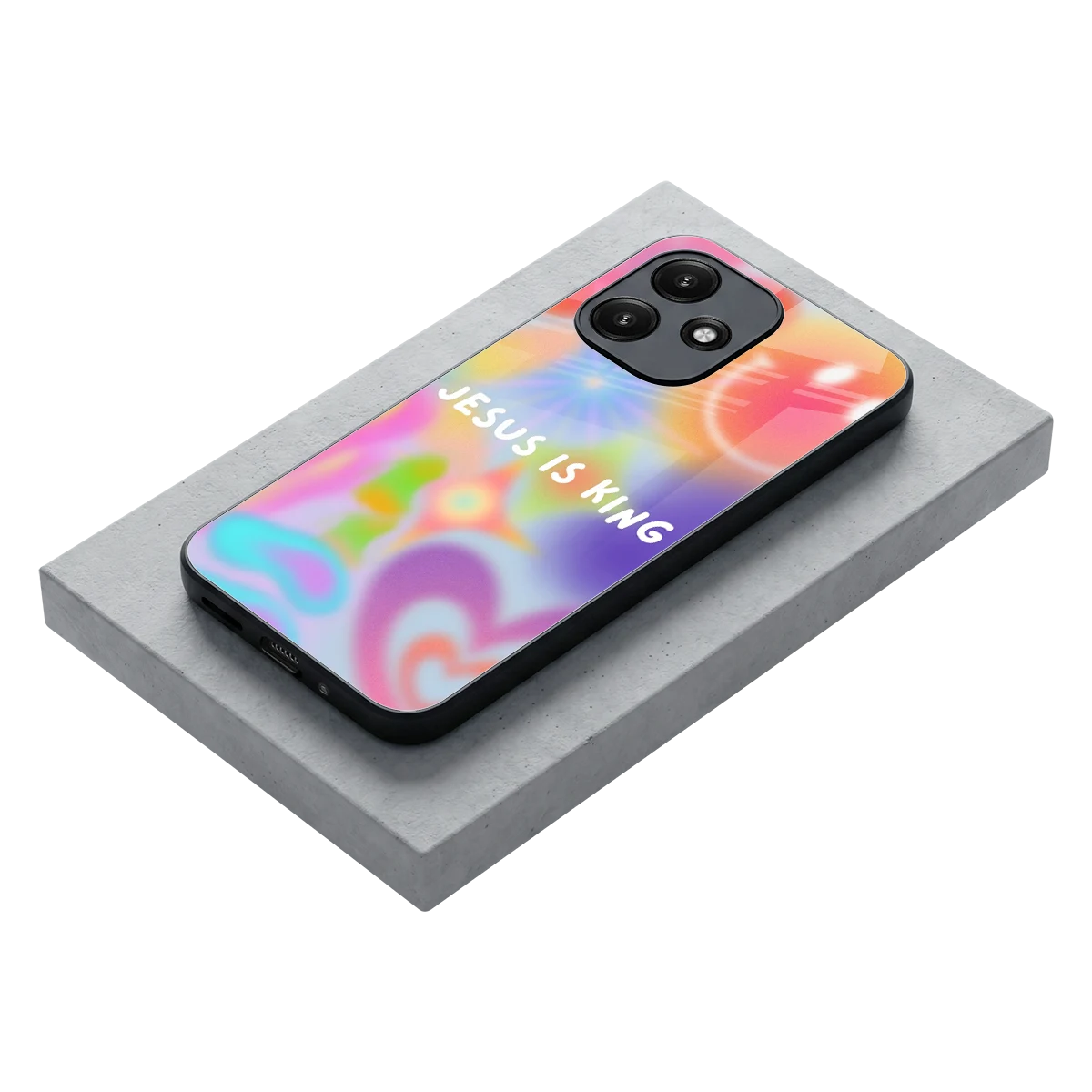 Jesus Is King stylish phone case for redmi 12 5g | glossy glass and slim fit