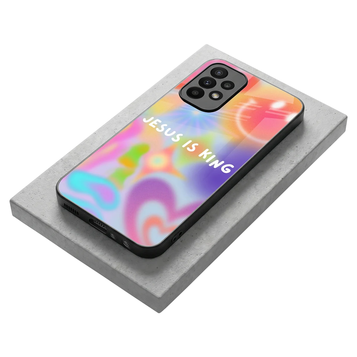 Jesus Is King stylish phone case for samsung galaxy a23 | glossy glass and slim fit