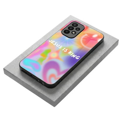 Jesus Is King stylish phone case for samsung galaxy a23 | glossy glass and slim fit