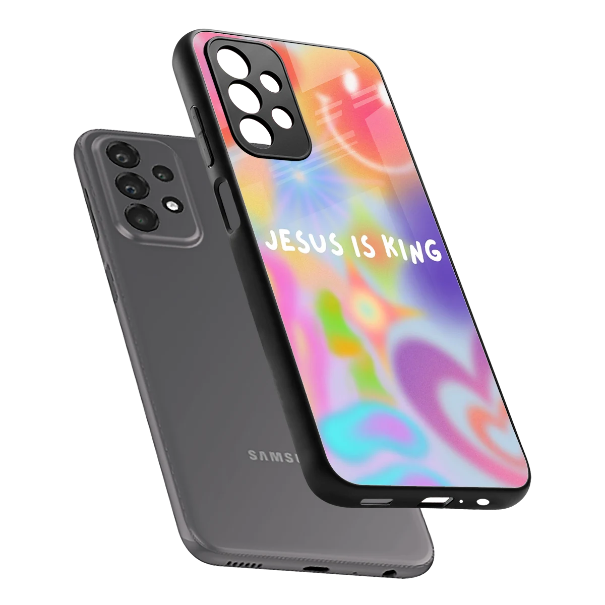 Jesus Is King sleek samsung galaxy a23 cover with tempered glass back and TPU edges