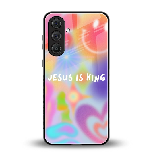 Jesus Is King back phone cover | glass case for samsung galaxy m36 5g