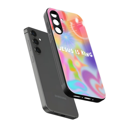 Jesus Is King sleek samsung galaxy a55 5g cover with tempered glass back and TPU edges