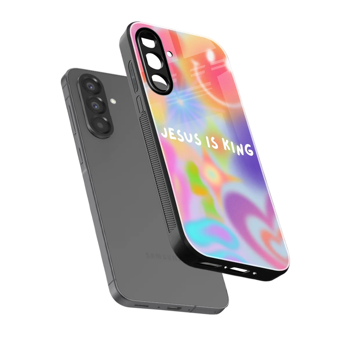 Jesus Is King sleek samsung galaxy a17 5g cover with tempered glass back and TPU edges