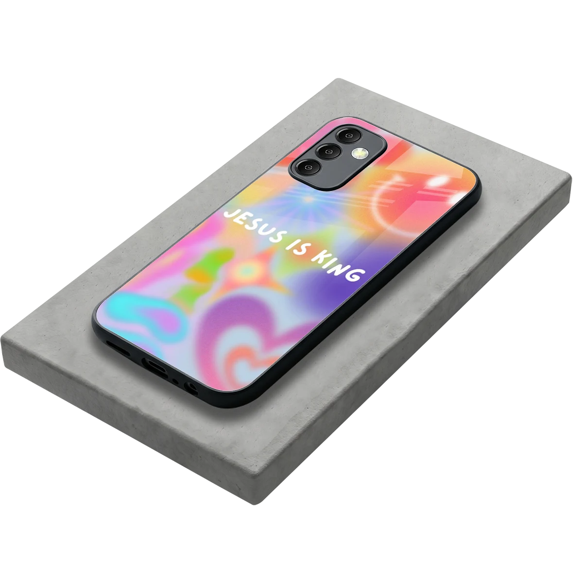 Jesus Is King stylish phone case for samsung galaxy m14 5g | glossy glass and slim fit