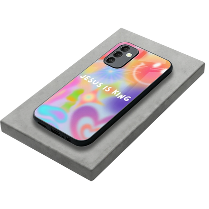 Jesus Is King stylish phone case for samsung galaxy m14 5g | glossy glass and slim fit